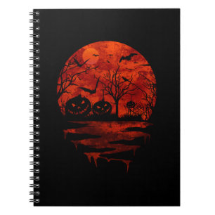 CUADERNO LUNA ROJA DE HALLOWEEN ATERRADORA