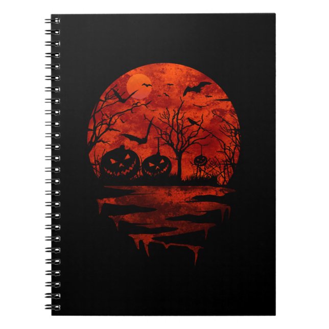 CUADERNO LUNA ROJA DE HALLOWEEN ATERRADORA (Frente)