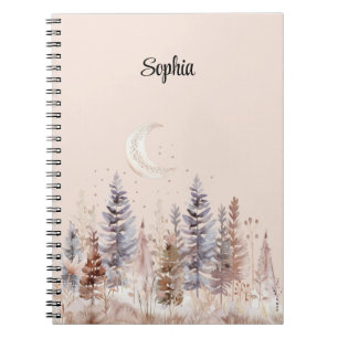 Cuaderno Luna Rosada Árboles Purpura