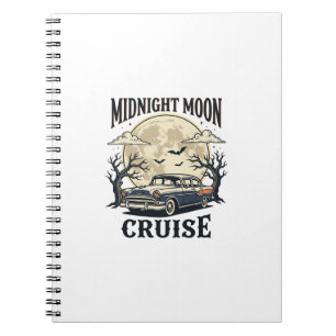 Cuaderno Luna Vintage Coche Gótico Clásico Auto Halloween D