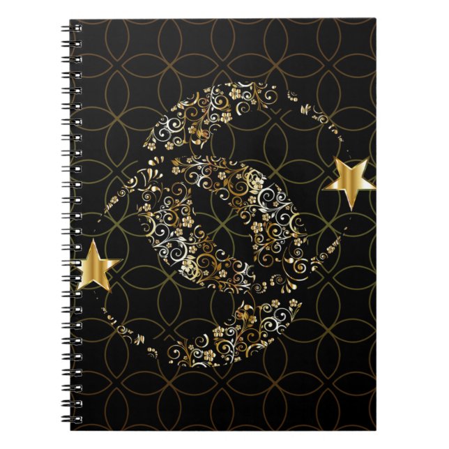 Cuaderno Luna y estrella florales islámicas (Frente)