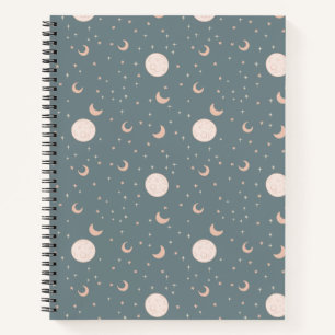 Cuaderno Luna y estrellas - azul