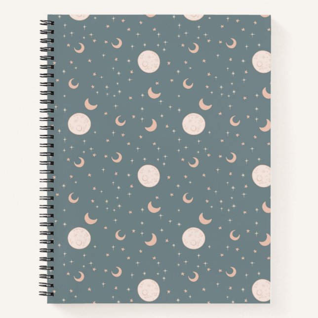 Cuaderno Luna y estrellas - azul (Anverso)
