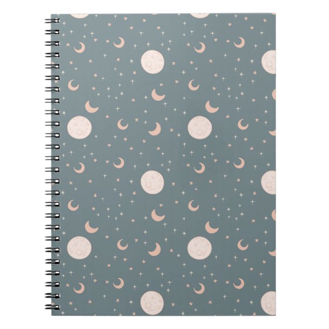Cuaderno Luna y estrellas - azul (Frente)