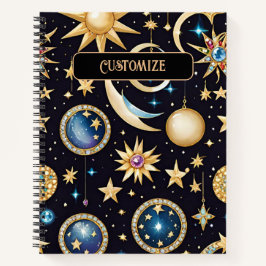 Cuaderno Luna y estrellas celestiales  