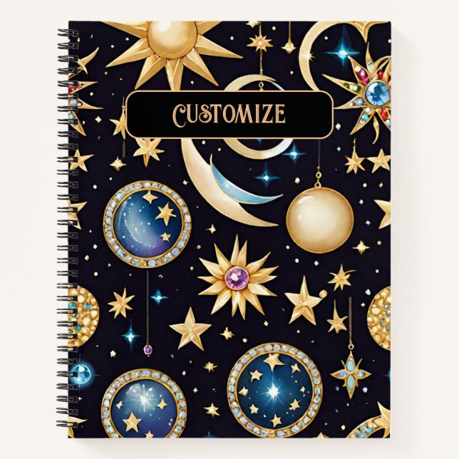 Cuaderno Luna y estrellas celestiales   (Anverso)