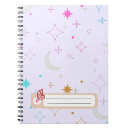 Cuaderno Luna y Estrellas Minimalista Lavanda