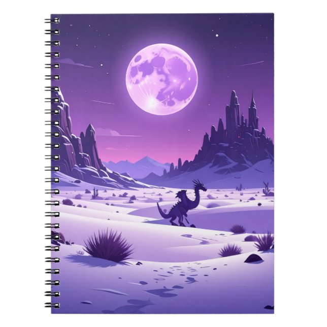Cuaderno Lunar Wyrm – Purple Dragon Under the Moon Desk Mat (Frente)