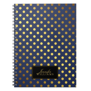 Cuaderno Lunares azul marino y falsos del Relieve