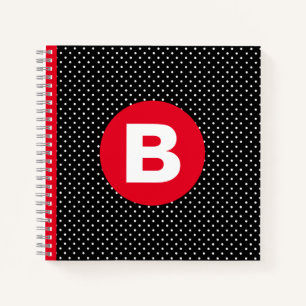 Cuaderno Lunares Clásicos de Blanco y Negro con Monograma R