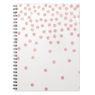 Cuaderno lunares color de rosa femeninos del confeti del