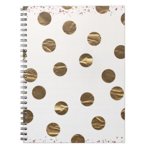 Cuaderno Lunares de brillo falso de bronce moderno chic tre