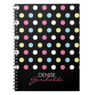 Cuaderno Lunares de neón modernos elegantes personalizados