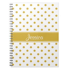 Cuaderno Lunares del oro en nombre personalizado moda