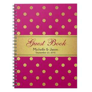 Cuaderno Lunares del purpurina del oro del rosa del libro