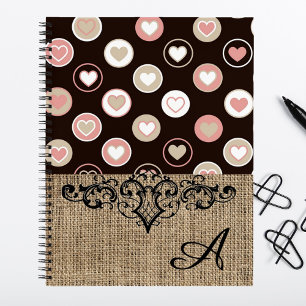 Cuaderno Lunares femeninos y patrón de arpillera con monogr