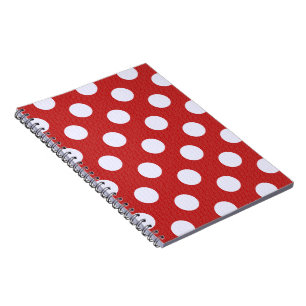 Cuaderno Lunares fractales blancos Fondo fractales rojos