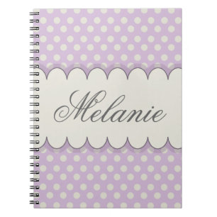 Cuaderno Lunares púrpuras personalizados personalizado del