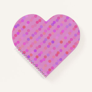 Cuaderno lunares rosados, morados y naranjas