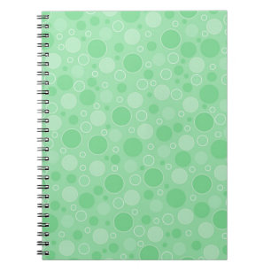 Cuaderno Lunares tonos verdes retro sesenta