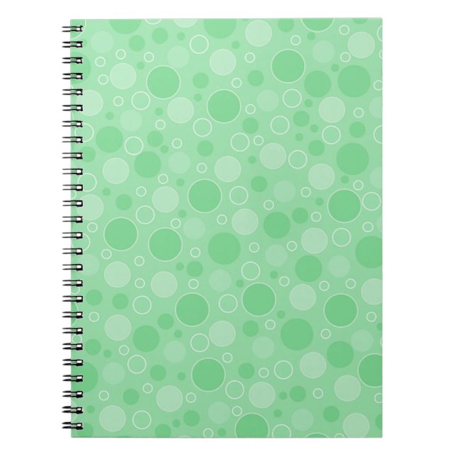 Cuaderno Lunares tonos verdes retro sesenta (Frente)