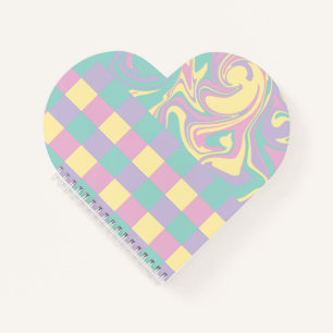Cuaderno Lunares y Remolinos Rosa, Amarillo, Morado y Verde