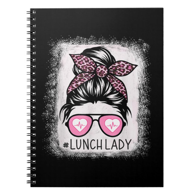 Cuaderno Lunch Lady Life Camisetas blanqueados Pink Leopard (Frente)