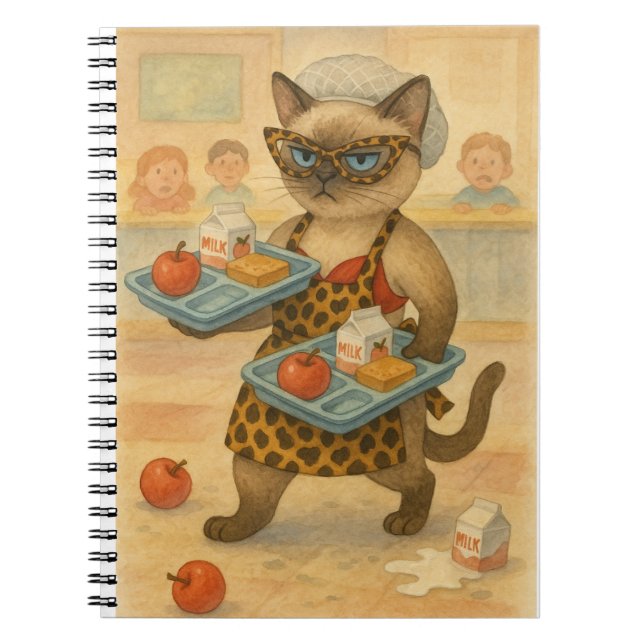 Cuaderno Lunch Lady serving food in school  (Frente)
