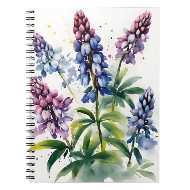 Cuaderno Lupin - Flores de acuarela (Frente)