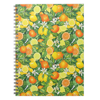 Cuaderno Lush Watercolor Citrus Fruit Spiral Photo Notebook