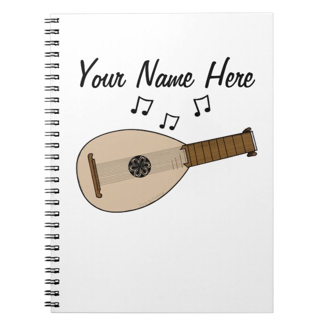 Cuaderno Lute Lutenist Personalizado de música folclórica d (Frente)