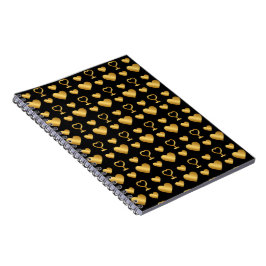 Cuaderno Luxury  Black Gold Foil Hearts 
