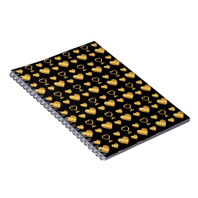 Cuaderno Luxury  Black Gold Foil Hearts  (Lado Derecho)