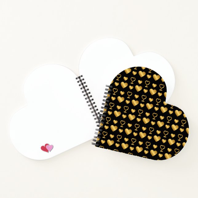 Cuaderno Luxury  Black Gold Foil Hearts  (Interior)