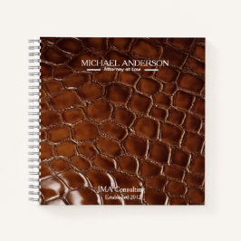 Cuaderno Luxury Brown Crocodile Leather Attorney at Law