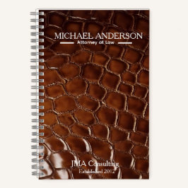 Cuaderno Luxury Brown Crocodile Leather Attorney at Law