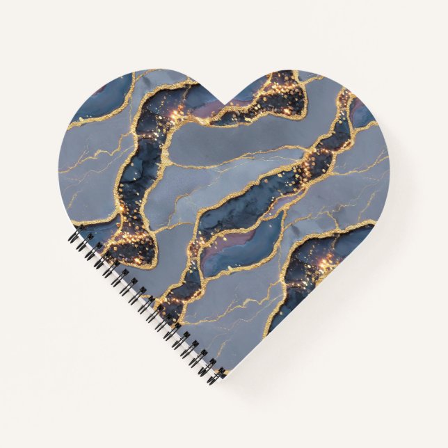 Cuaderno Luxury Dark Gray Marble Texture with Gold Veins (Anverso)