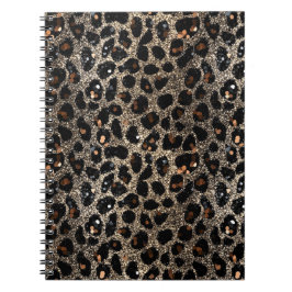 Cuaderno Luxury Glitter Brown Black Gold Leopard Pattern