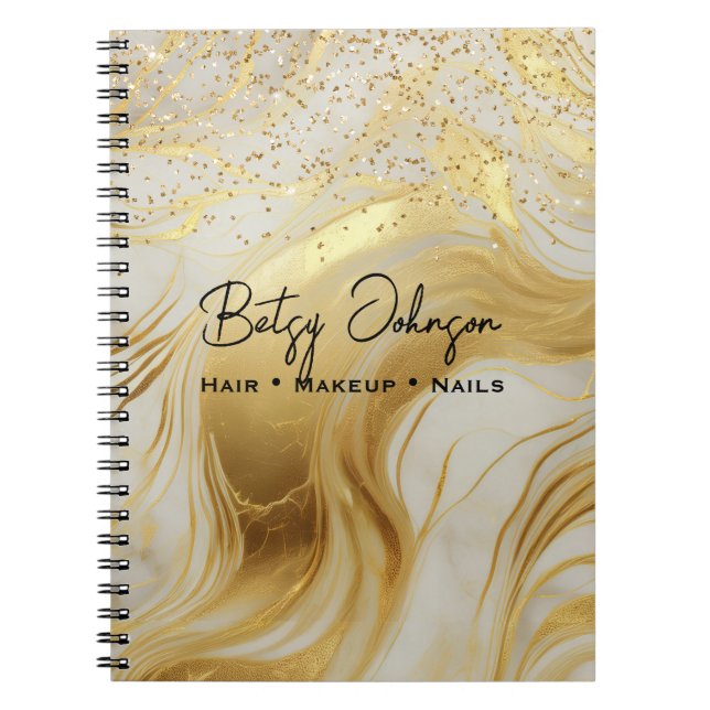 Cuaderno Luxury Ivory Marble and Gold Glitter (Frente)