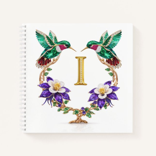 Cuaderno Luxury Monogram I Hummingbird Wedding Gift (Anverso)