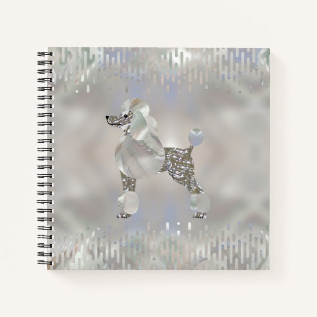 Cuaderno Luxury Pearl y Abalone Poodle (Anverso)