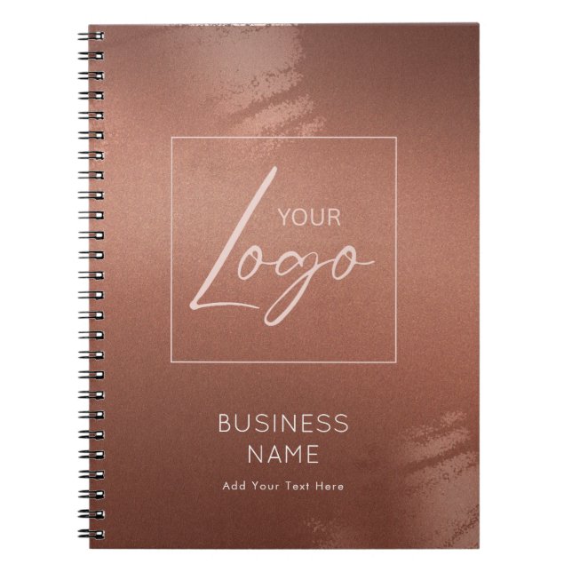 Cuaderno Luxury Stylish Bronze Business Name Logo (Frente)