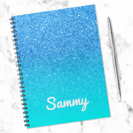 Cuaderno Luz Brillante Azul y Personalizado con Ombre Acuát