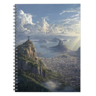 Cuaderno Luz celestial sobre el bloc de notas de Río