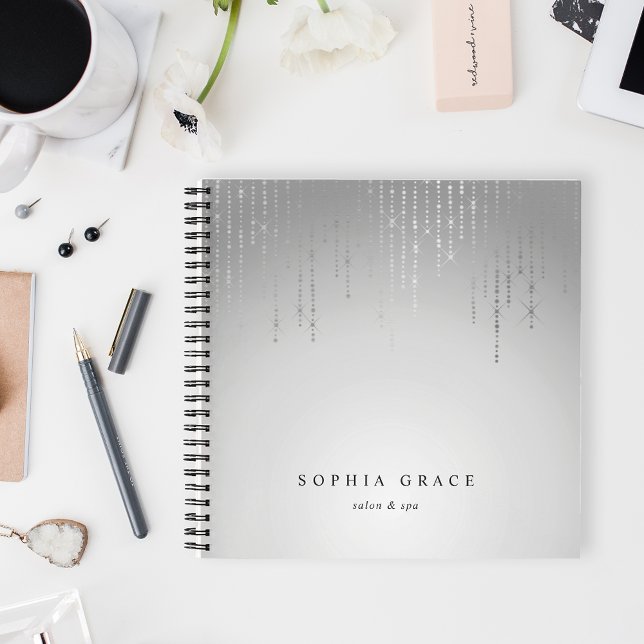 Cuaderno Luz de cadena de lluvia plateada personalizada (Subido por el creador)