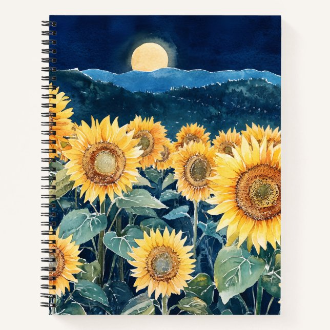 Cuaderno Luz de la luna sobre los girasoles (Anverso)