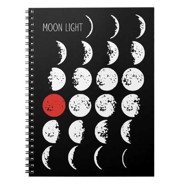 Cuaderno LUZ DE LUNA blanca & roja + tus ideas (Frente)
