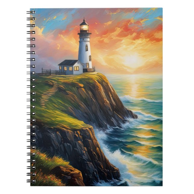 Cuaderno Luz guía, faro y atardecer (Frente)