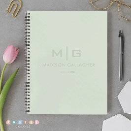 Cuaderno Luz Suave Sólida Color Verde Musgo Pastel Sage