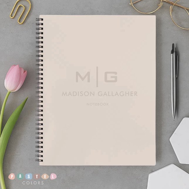 Cuaderno Luz Suave Sólida Pastel Marfil Beige Crema Color (Solid Soft Light Pastel Ivory Beige Cream Color Notebook
)